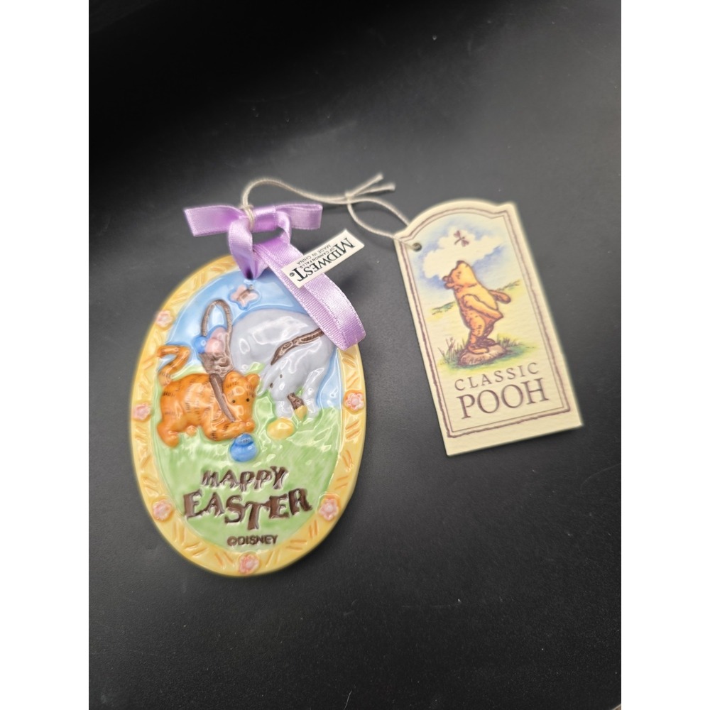Winnie the Pooh Disney Ceramic Happy Easter Egg Piglet Tigger Eeyore Ornament